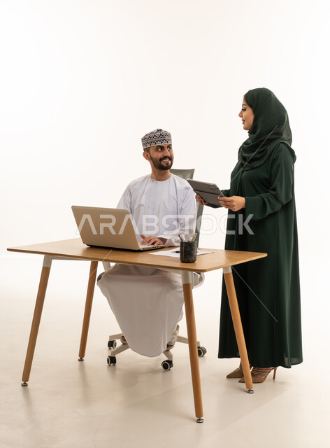 Omani Business People Working in Modern Office Studio