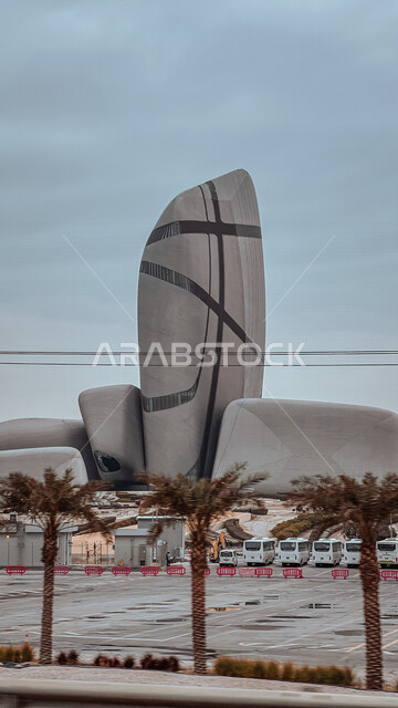 صورة إبداعية لمركز الملك عبد العزيز الثقافي العالمي (إثراء) في مدينة الظهران بالمملكة العربية السعودية، الفن الهندسي المعماري، جمال مبنى مركز الملك عبد العزيز، معالم ثقافية