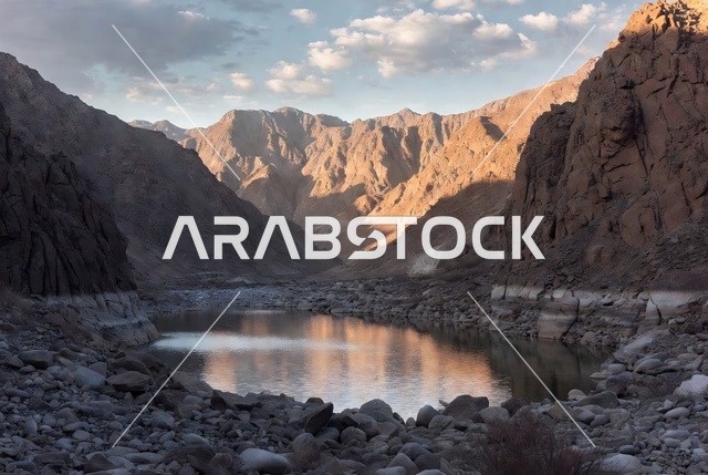 Wadi Shawka Ras Al Khaimah Mountain Lake at Sunset