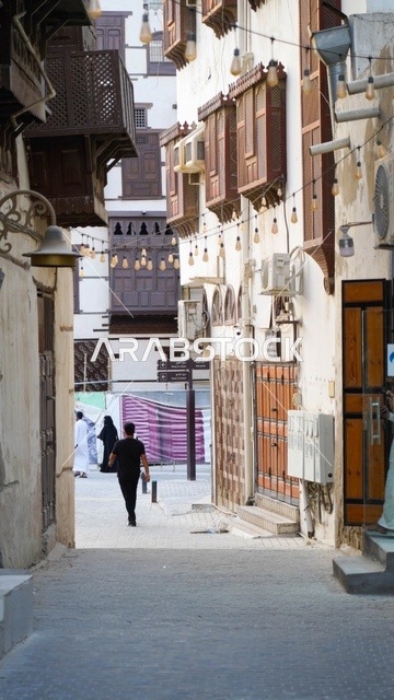 Traditional Al-Balad Alleyway in Jeddah Saudi Arabia