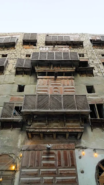 Traditional Hijazi Roshan Balconies in Al-Balad Jeddah