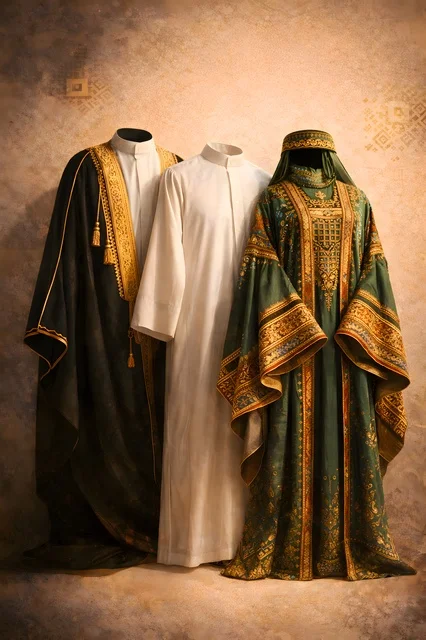 البشت والثوب والملابس العربية التقليدية المطرزة