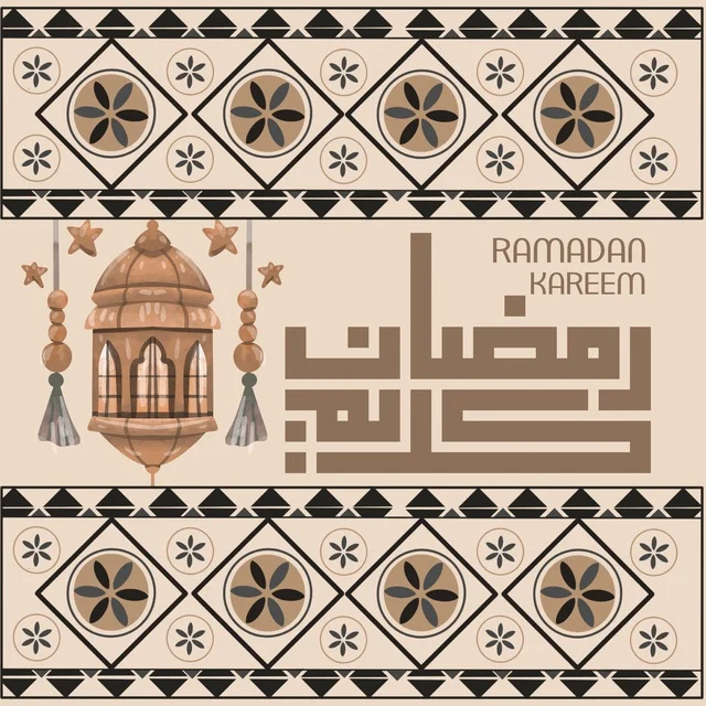 Ramadan Mubarak greeting card, Islamic Ramadan background, Ramadan Kareem design, colorful Islamic background.