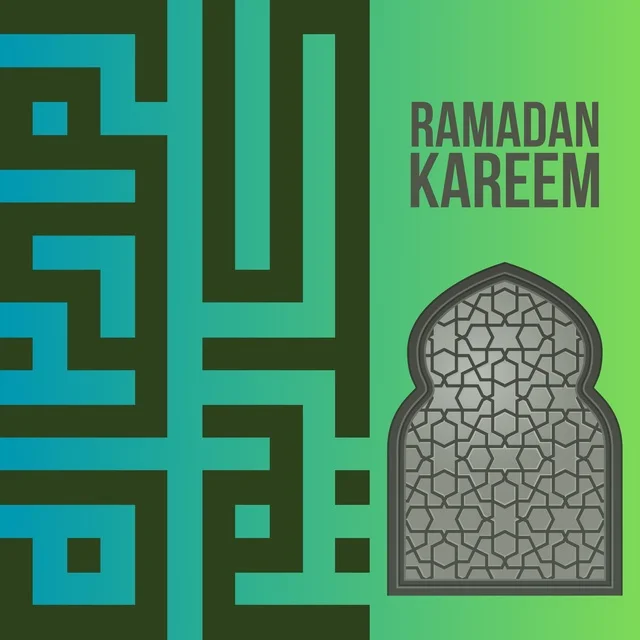 Ramadan Mubarak greeting card, Islamic Ramadan background, Ramadan Kareem design, colorful Islamic background.