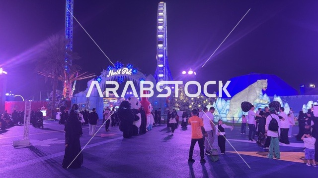 فعاليات وينتر وندرلاند منطقة القطب الشمالي بجدة ليلاً