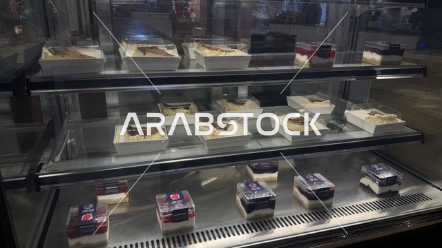 Desserts in Display Case at Winter Wonderland Jeddah