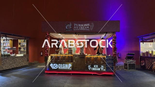 كشك الآيس كريم التركي في وينتر وندرلاند جدة