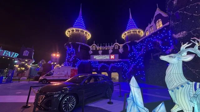 قلعة الشارع العالمي وينتر وندرلاند جدة ليلاً