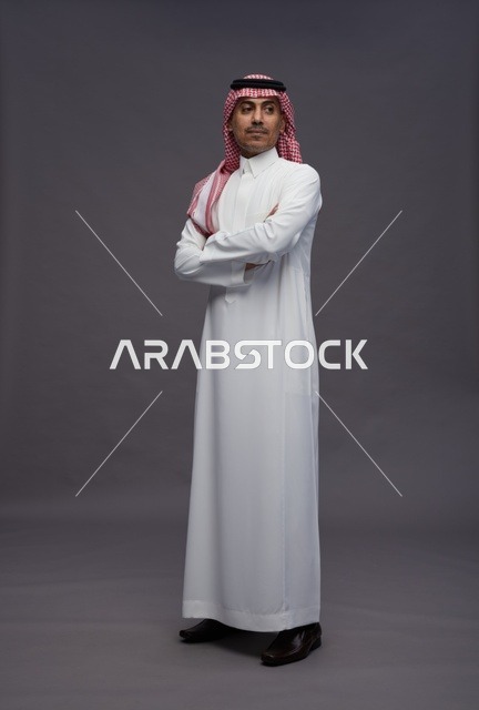Saudi Man in Traditional Thobe Studio Portrait