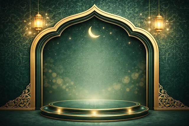 Islamic 3D Podium Stage for Ramadan Product Display