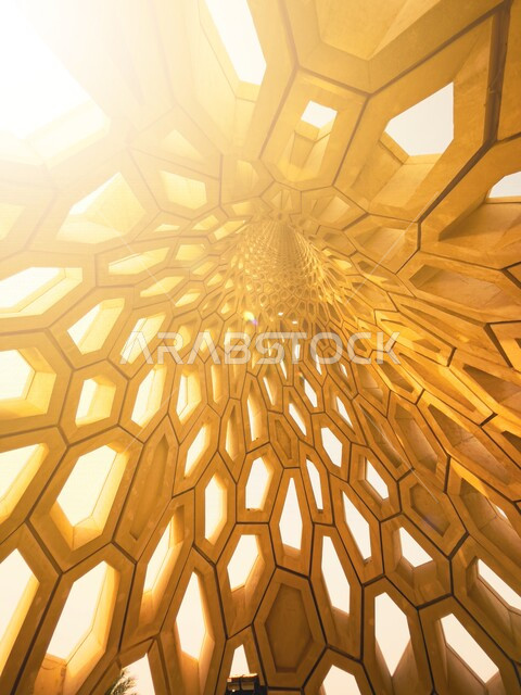 Creative image of KAUST Lighthouse in Jeddah, Kingdom of Saudi Arabia, Architectural Art of KAUST Lighthouse at King Abdullah University of Science and Technology, Engravings and Geometric Decorations, King Abdullah University of Science and Technology