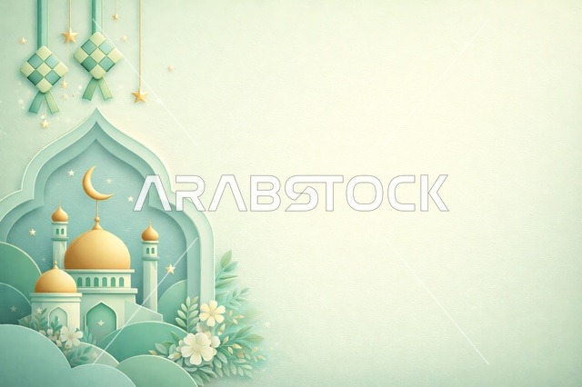 3D Islamic Mosque Illustration for Ramadan and Eid