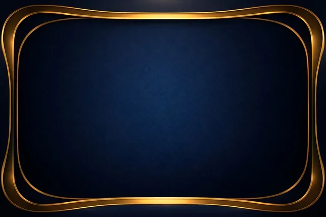 Gold Frame Ramadan Blue Islamic Background