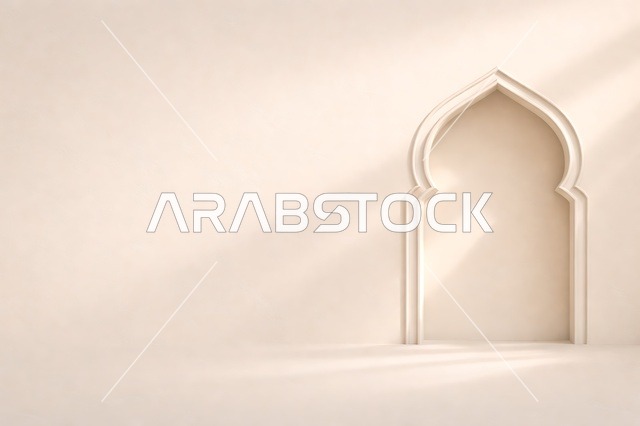 خلفية قوس إسلامي بسيطة مع ظلال ناعمة