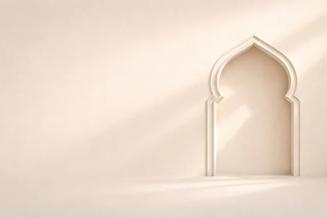 خلفية قوس إسلامي بسيطة مع ظلال ناعمة