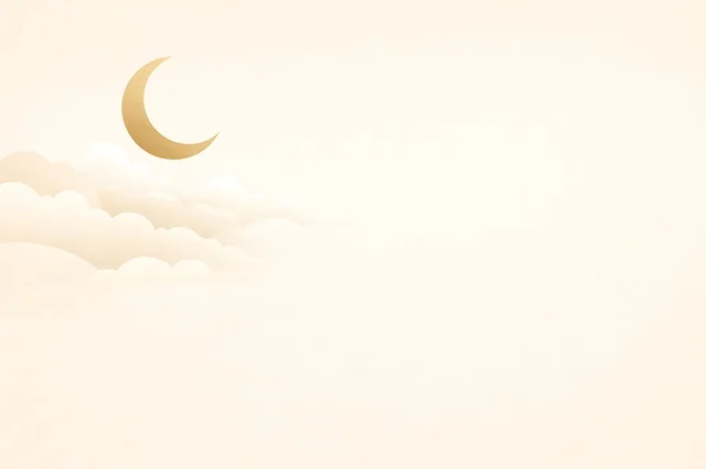 هلال ذهبي وسحب خلفية إسلامية بسيطة