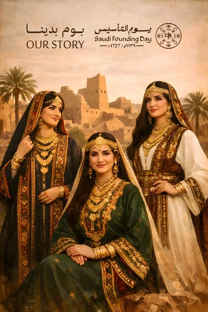 Saudi Founding Day Women in Traditional Clothing