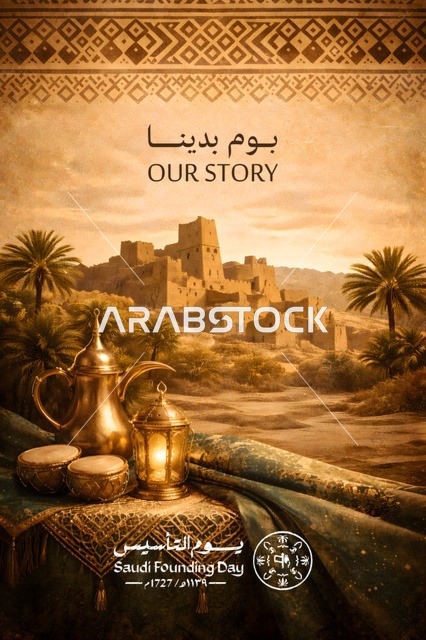 Saudi Founding Day Traditional Heritage Poster