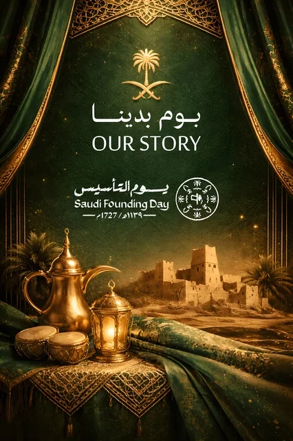 Saudi Founding Day Traditional Heritage Poster Design