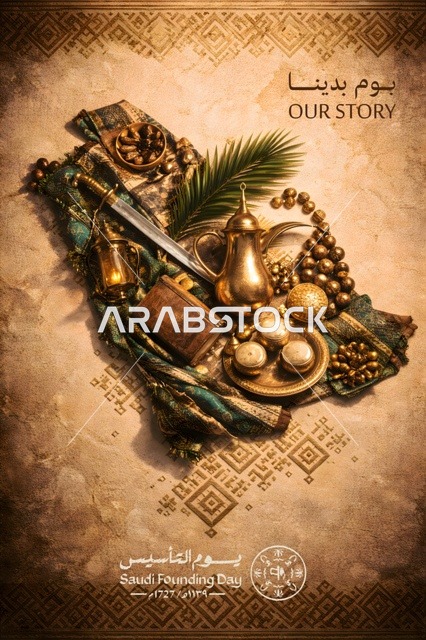 رموز التراث السعودي وشعار يوم التأسيس