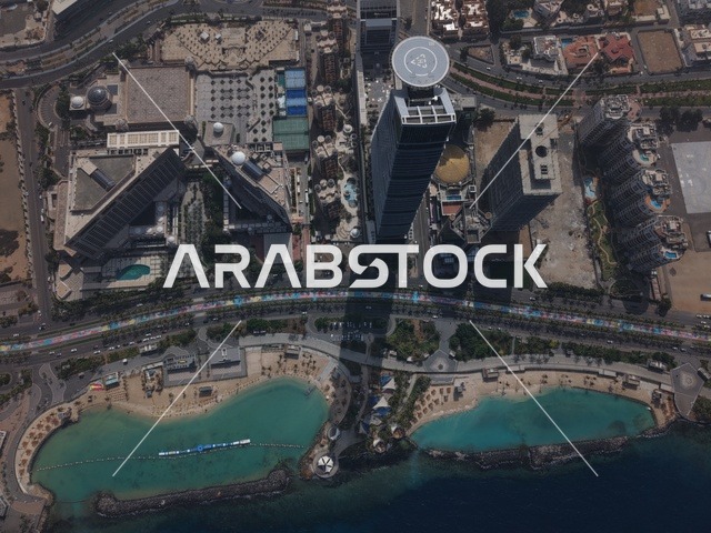 البحيرات الصناعية في كورنيش جدة تصوير جوي