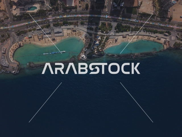تصوير جوي للبحيرات الصناعية بكورنيش جدة والبحر الأحمر