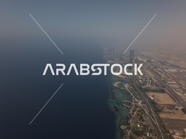 Jeddah Corniche and Savola Tower Aerial View