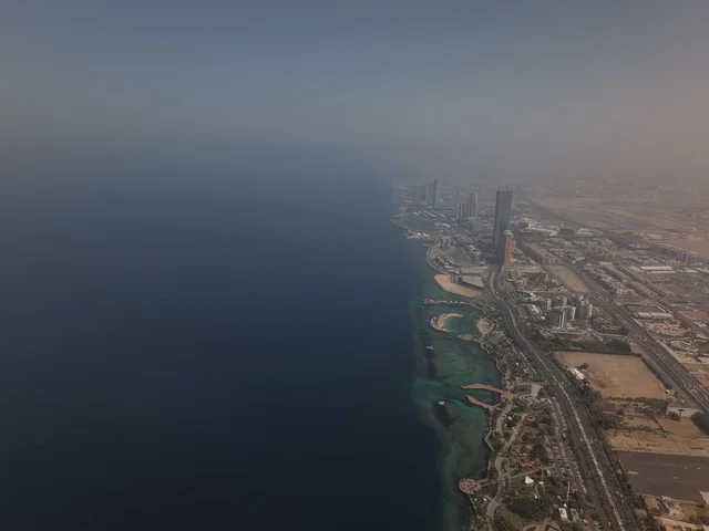 Jeddah Corniche and Savola Tower Aerial View