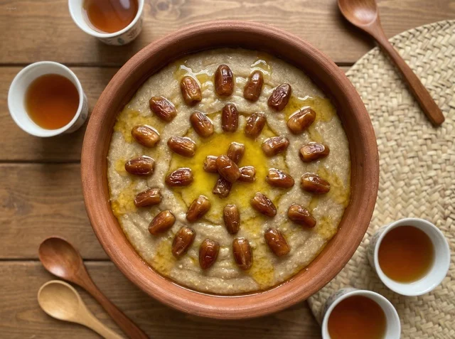 Traditional Saudi Areeka with Dates and Ghee