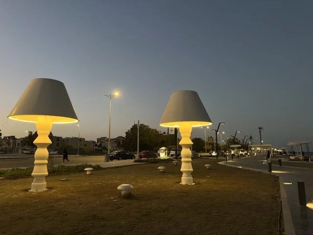 Dammam Corniche Hamis Walkway Night Lighting