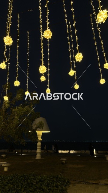 زينة رمضان في ممشى همس بكورنيش الدمام