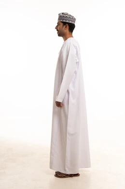 Omani Man in Traditional Dishdasha Profile Studio Shot