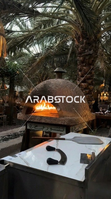 فرن حطب تقليدي في متنزه المربد المدينة المنورة