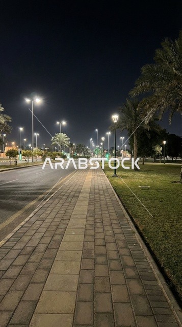 King Fahd Park Medina Walkway at Night