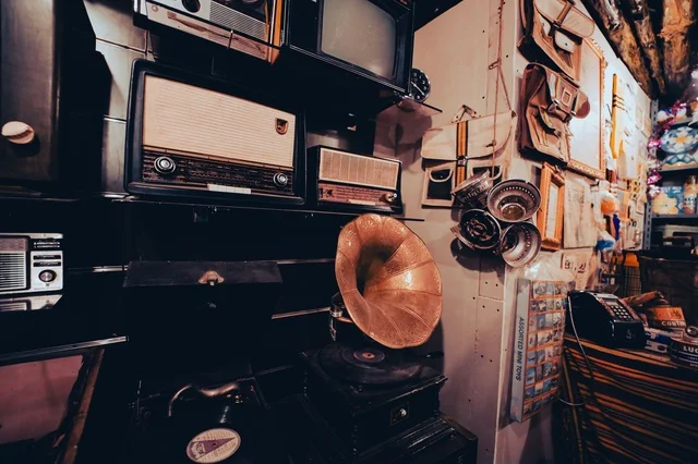 Antique Gramophone and Radio in Saudi Heritage Museum