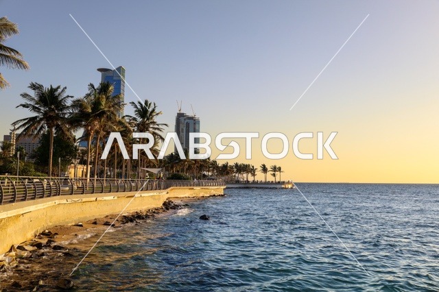 Jeddah Waterfront Saudi Arabia Skyline at Sunset