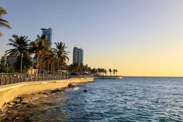 Jeddah Waterfront Saudi Arabia Skyline at Sunset