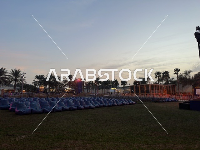 Ithra Dhahran Outdoor Event Seating at Dusk