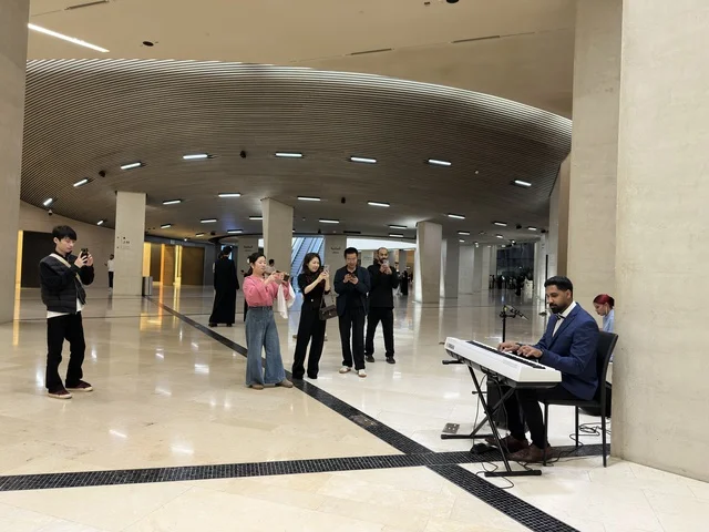 Musician Playing Keyboard at Ithra Dhahran Saudi Arabia