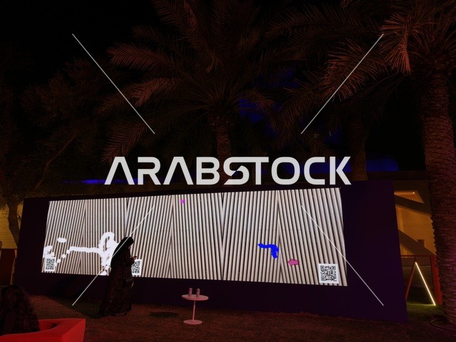 Ithra Dhahran Digital Screen Night Outdoor View