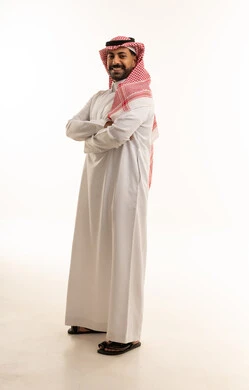 Saudi Man in Traditional Thobe Studio Portrait