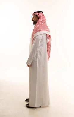 Saudi Man in Traditional Thobe Side Profile View