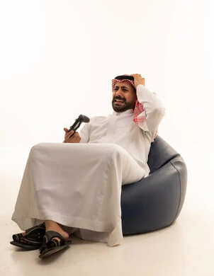Saudi Man Frustrated While Playing Video Games