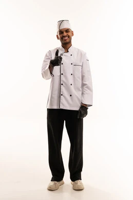 Saudi Male Chef in Uniform Giving Thumbs Up