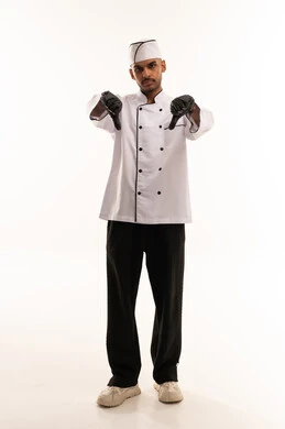 Arab Chef Giving Thumbs Down on White Background
