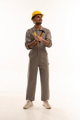 Saudi Technician in Jumpsuit with Hard Hat