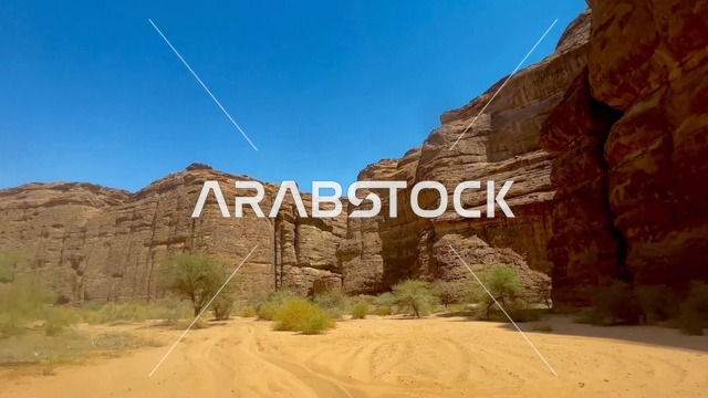 Saudi Arabian Desert Rock Formations Landscape