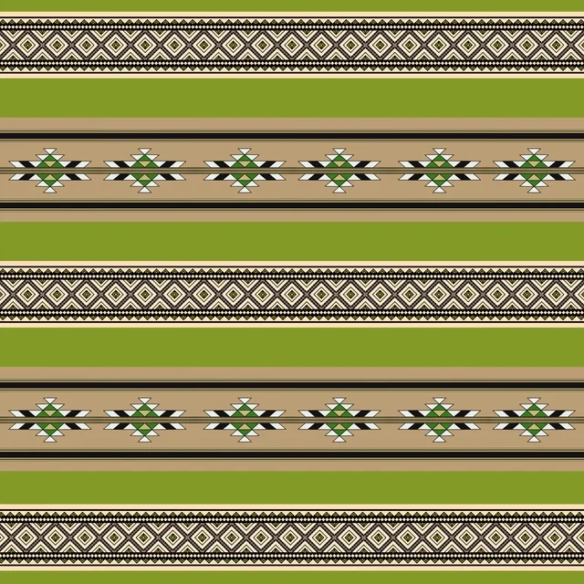 Traditional Green Sadu Pattern with Geometric Motifs