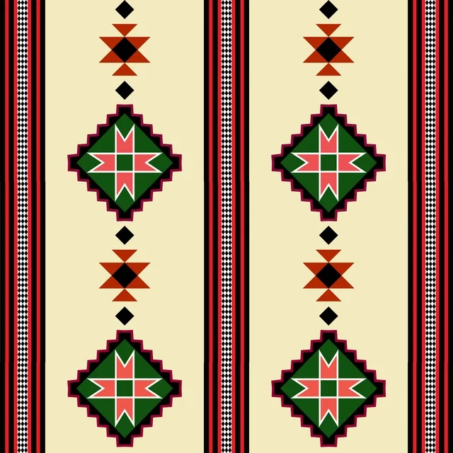 Traditional Arabic Sadu Pattern with Geometric Shapes