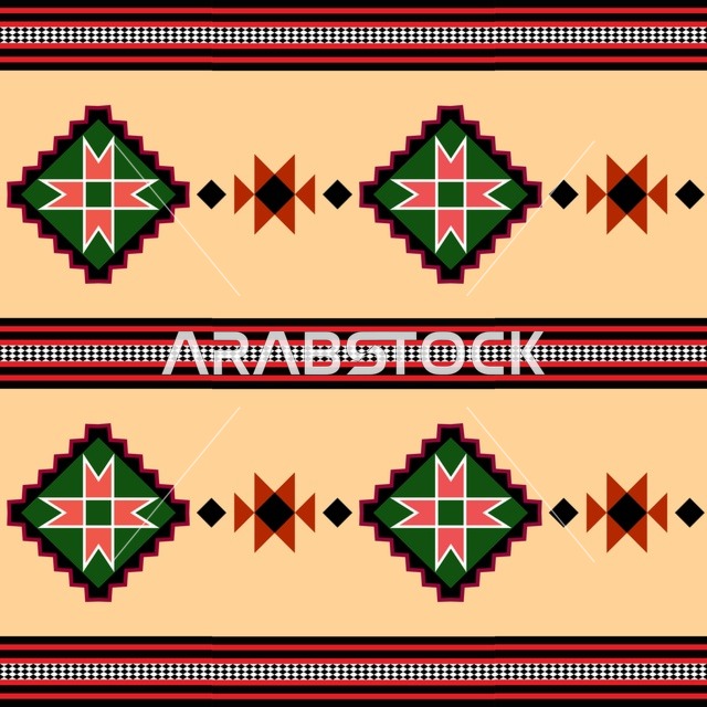 Traditional Arabic Sadu Pattern and Geometric Weaving